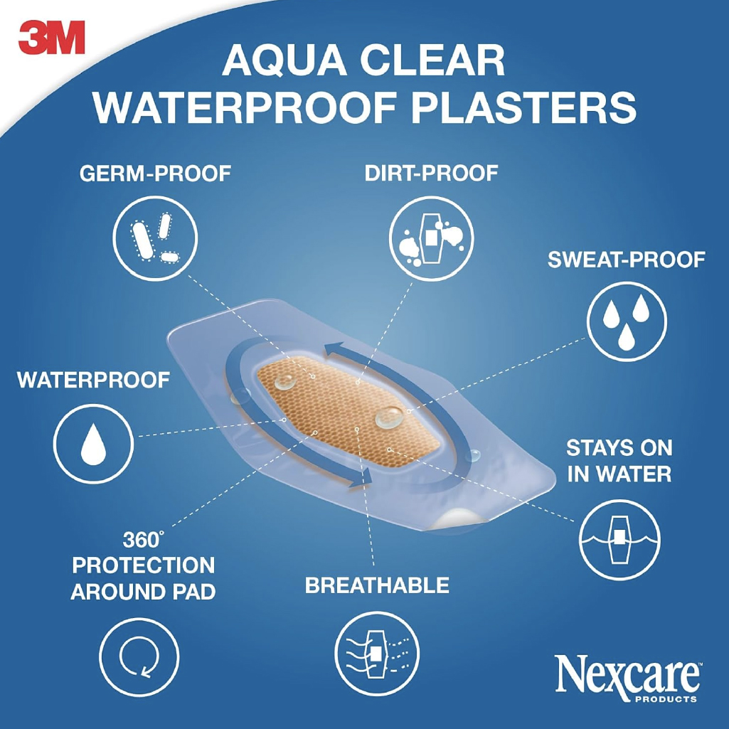 3M Nexcare, Waterproof assorted bandages, Water-resistant bandages for wound protection